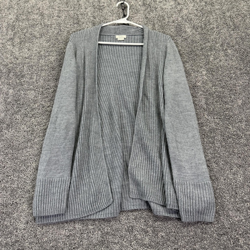 Fat Face Sweater Cardigan Womens 8 Gray Open Front Tight Knit Casual Fall